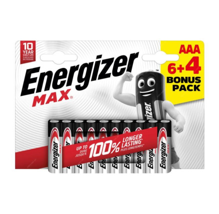 Energizer LR03/10 Max AAA 6+4 zdarma Energizer LR03/10 Max AAA 6+4 zdarma