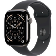 Apple Watch Series 11 GPS + Cellular 46mm Slate Titanium Case with Black Sport Band - M/L