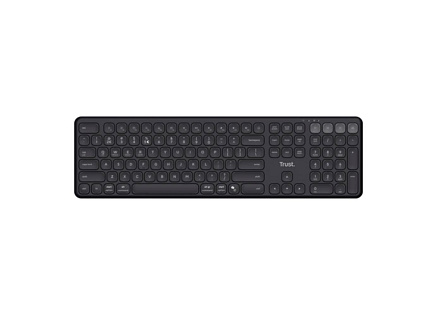 TRUST Klávesnice Vaiya, Membránová, Bezdrátová, černá, DE