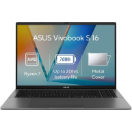 ASUS NTB Vivobook S 16 (M3607KA-OLED008W), AI 7 350, 16" 1920x1200, 32GB, 1TB SSD, Radeon, W11 Home, Matte Gray