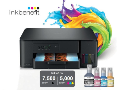 BROTHER multifunkce inkoustová DCP-T230 - A4 64MB 1200x6000 16ppm USB 2.0. WIFI  - INKTANK, INK BENEFIT