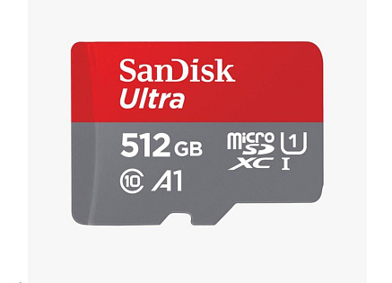 SanDisk MicroSDXC karta 512GB Ultra (100MB/s, Class 10, Android) + adaptér SanDisk MicroSDXC karta 512GB Ultra (100MB/s, Class 10, Android) + adaptér