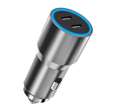 WG - Nabíječka do auta 2x USB 60W, 2x USB-C PD 30W, stříbrná WG - Nabíječka do auta 2x USB 60W, 2x USB-C PD 30W, stříbrná