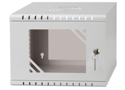 LEXI-Net 10" nástěnný rozvaděč Basic 4U 292x300, skleněné dveře, bez zad, svařovaný, šedý
