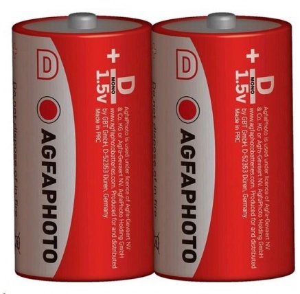 AgfaPhoto zinková baterie R20/D, shrink 2ks