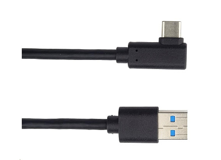PREMIUMCORD Kabel USB typ C/M zahnutý konektor 90° - USB 3.0 A/M, 3m