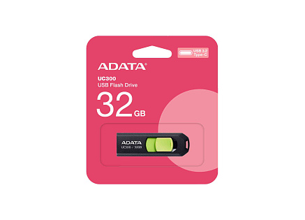 ADATA Flash Disk 32GB UC300, USB-C 3.2, černo-zelená