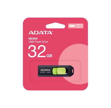 ADATA Flash Disk 32GB UC300, USB-C 3.2, černo-zelená