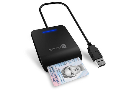 CONNECT IT USB čtečka eObčanek a čipových karet, černá