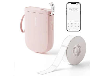 Niimbot Tiskárna štítků D11-H Smart, růžová + role štítků 160 ks Niimbot Tiskárna štítků D11-H Smart, růžová + role štítků 160 ks