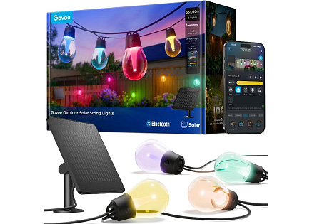 Govee RGBICW Smart solární zahradní retěz 8 žárovek