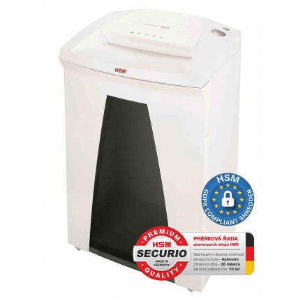 HSM skartovač Securio B32 (řez: Kombinovaný 4,5x30mm | vstup: 310mm | DIN: P-4 (3) | papír, sponky, plast. karty, CD)