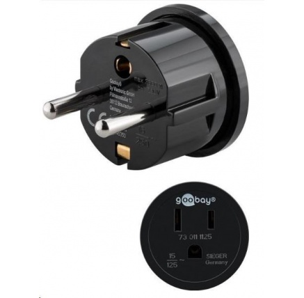 Goobay Cestovní adaptér USA/Japonsko pro spotřebiče a nabíječky s evropskou zástrčkou Goobay Cestovní adaptér USA/Japonsko pro spotřebiče a nabíječky s evropskou zástrčkou