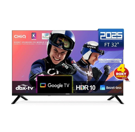 CHiQ LF32FT TV 32", FHD, smart, Google TV, dbx-tv, Dolby Audio, Frameless CHiQ LF32FT TV 32", FHD, smart, Google TV, dbx-tv, Dolby Audio, Frameless