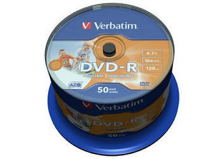 VERBATIM DVD-R(50-Pack)Spindle/Inkjet Printable Wide/16x/4.7GB VERBATIM DVD-R(50-Pack)Spindle/Inkjet Printable Wide/16x/4.7GB
