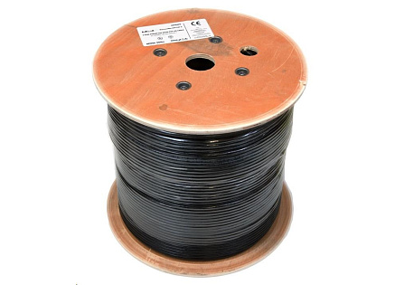 UTP kabel LEXI-Net, Cat6, drát, dvojitý PVC+PE, černý, 500m, cívka UTP kabel LEXI-Net, Cat6, drát, dvojitý PVC+PE, černý, 500m, cívka