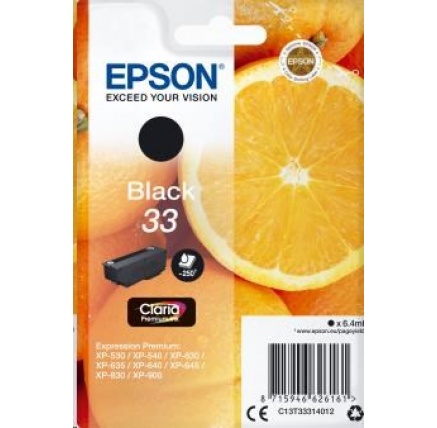 EPSON ink čer Singlepack "Pomeranč" Black 33 Claria Premium Ink
