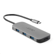 ACER Dokovací stanice 7in1 Type-C dongle, 1x HDMI, 3x USB-A 3.2 Gen1, 1x SD 3.0, 1x microSD, 1x USB-C, silver