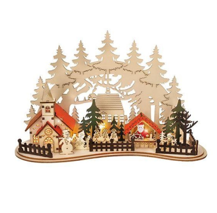 Solight LED vánoční městečko s kostelem, 30x19cm, 2x AAA Solight LED vánoční městečko s kostelem, 30x19cm, 2x AAA