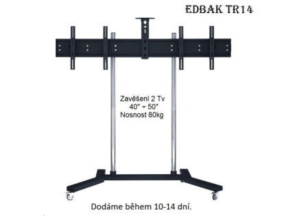 Profesionální stojan na 2 Tv 40-50" vedle sebe, vhodný na prezentace, výstavy, konference, EDBAK TR14 - držák