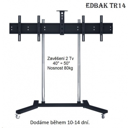 Profesionální stojan na 2 Tv 40-50" vedle sebe, vhodný na prezentace, výstavy, konference, EDBAK TR14 - držák