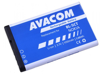 AVACOM baterie do mobilu Nokia 6303, 6730, C5, Li-Ion 3,7V 1050mAh (náhrada BL-5CT) AVACOM baterie do mobilu Nokia 6303, 6730, C5, Li-Ion 3,7V 1050mAh (náhrada BL-5CT)