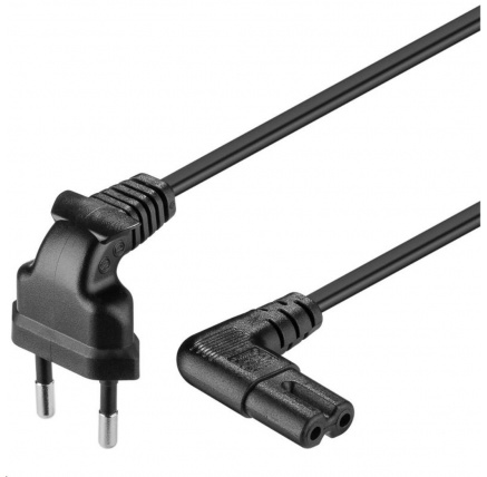 PREMIUMCORD Kabel síťový 230V k magnetofonu se zahnutými konektory 0.75m
