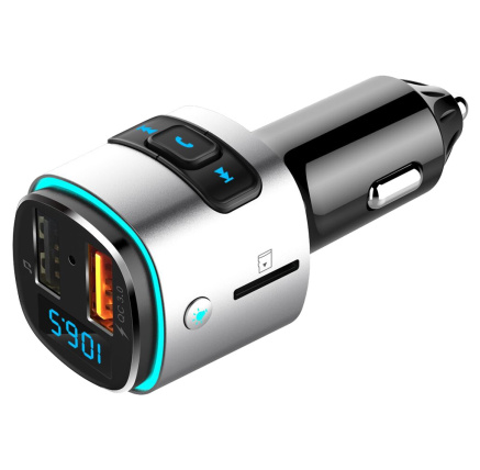 WG - Nabíječka do auta, Transmitter FM, QC 3.0, stříbrná WG - Nabíječka do auta, Transmitter FM, QC 3.0, stříbrná