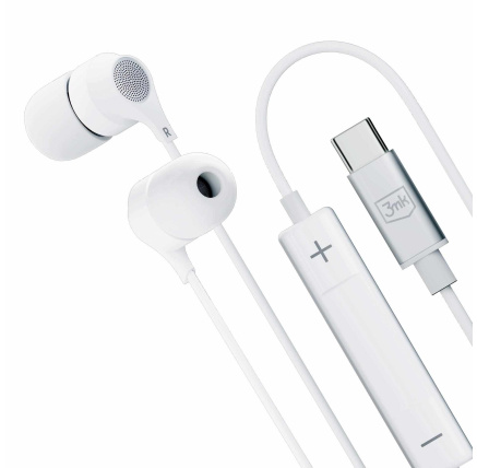3mk sluchátka - Wired Earphones USB-C, bílá 3mk sluchátka - Wired Earphones USB-C, bílá