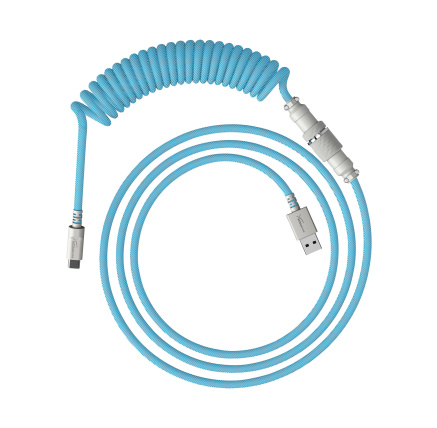 HyperX USB-C Coiled Cable Light Blue-White - Příslušenství ke klávesnici HyperX USB-C Coiled Cable Light Blue-White - Příslušenství ke klávesnici