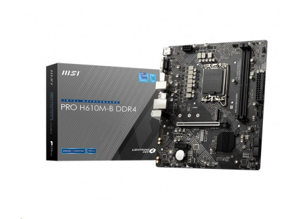 BAZAR - MSI MB Sc LGA1700 PRO H610M-B DDR4, Intel H610, 2xDDR4, 1xHDMI, 1xVGA, mATX - Po opravě (Bez příšlušenství)