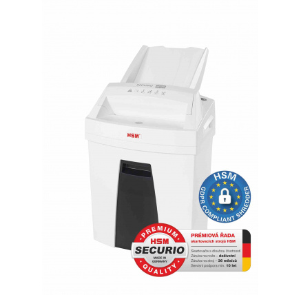 HSM skartovač Securio AF100 (řez: Kombinovaný 4x25mm | vstup: 225mm | DIN: P-4 (3) | papír, sponky, plast. karty) HSM skartovač Securio AF100 (řez: Kombinovaný 4x25mm | vstup: 225mm | DIN: P-4 (3) | papír, sponky, plast. karty)