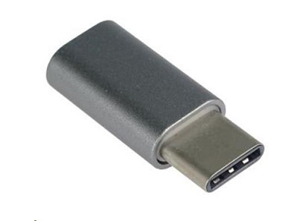 PREMIUMCORD Adaptér USB 3.1 C/male - USB 2.0 Micro-B/female, kovově šedý