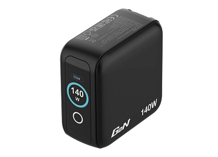 VERBATIM Mini GaN Nabíječka s displejem 140W, 3xUSB-C, 1xUSB-A, černá