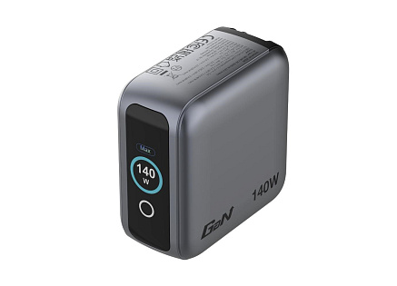 VERBATIM Mini GaN Nabíječka s displejem 140W, 3xUSB-C, 1xUSB-A, šedá VERBATIM Mini GaN Nabíječka s displejem 140W, 3xUSB-C, 1xUSB-A, šedá