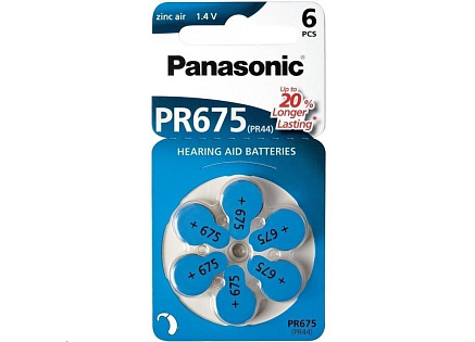 PANASONIC Zinkovzduchová baterie PR-675(44)/6LB AA 1,2V (Blistr 4ks) PANASONIC Zinkovzduchová baterie PR-675(44)/6LB AA 1,2V (Blistr 4ks)