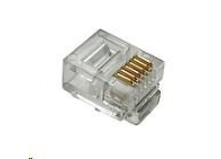 Solarix Konektor RJ12 CAT3 UTP 6p6c nestíněný neskládaný na licnu / 100 ks KRJ12