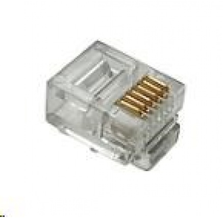 Solarix Konektor RJ12 CAT3 UTP 6p6c nestíněný neskládaný na licnu / 100 ks KRJ12 Solarix Konektor RJ12 CAT3 UTP 6p6c nestíněný neskládaný na licnu / 100 ks KRJ12