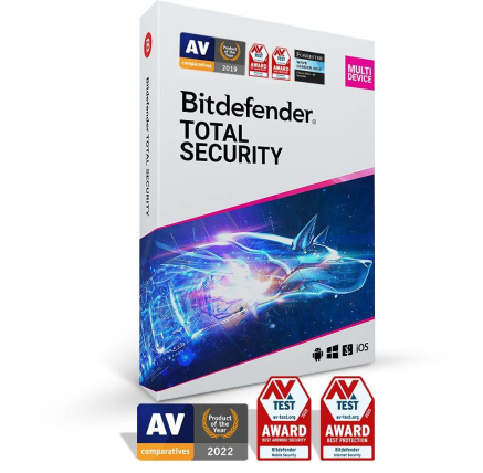 Bitdefender Total Security - 5 zařízení na 3 roky - elektronická licence do emailu