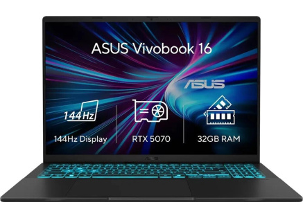 ASUS NTB V16 (V3607VP-RP028W), Core 7 240H, 16" 1920x1200, 32GB, 1TB SSD, Intel+RTX 5070, W11 Home, Matte Black ASUS NTB V16 (V3607VP-RP028W), Core 7 240H, 16" 1920x1200, 32GB, 1TB SSD, Intel+RTX 5070, W11 Home, Matte Black