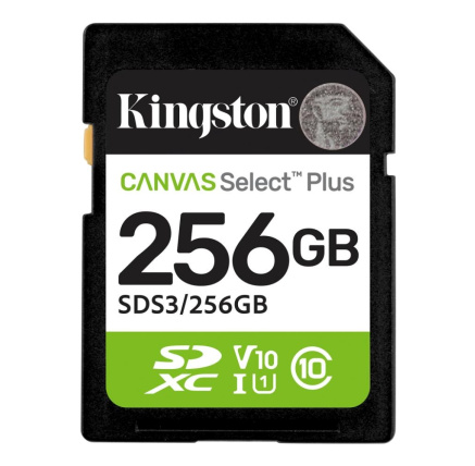 Kingston SDXC karta 256GB Canvas Select Plus, U1, V10, A1
