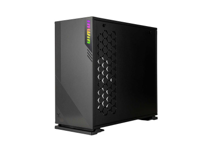 IN WIN skříň 103 Black, Midi Tower, průhledný bok, bez zdroje