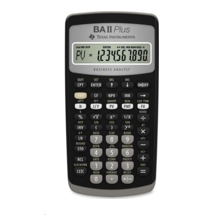 TEXAS Instrument kalkulačka - TI-BAII PLUS Vědecký kalkulátor