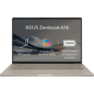 ASUS NTB Zenbook A14 (UX3407RA-OLED024X), X1E-78-100, 14" 1920 x 1200, 32GB, 1TB SSD, Adreno, W11 Pro, Beige