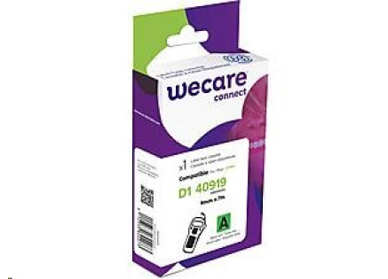 WECARE ARMOR páska pro DYMO S0720740, černá/zelená, 9mm x 7m