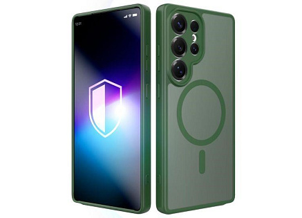 3mk ochranný kryt Misty MagCase Green pro Samsung Galaxy S25 Ultra