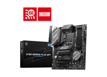 MSI MB Sc LGA1700 B760 GAMING PLUS WIFI, Intel B760, 4xDDR5, 1xDP, 1xHDMI, ATX