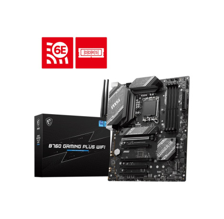 MSI MB Sc LGA1700 B760 GAMING PLUS WIFI, Intel B760, 4xDDR5, 1xDP, 1xHDMI, ATX