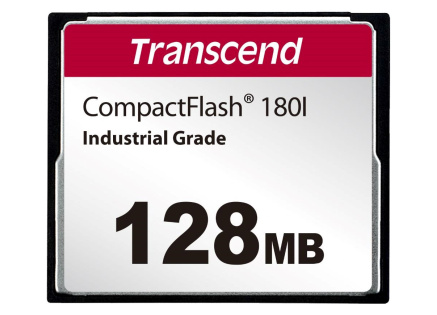 TRANSCEND CompactFlash Card CF180I, 128MB, SLC mode WD-15, Wide Temp.