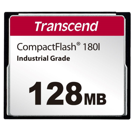 TRANSCEND CompactFlash Card CF180I, 128MB, SLC mode WD-15, Wide Temp.